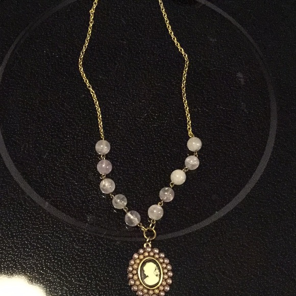 Rotsina, Gold Tone Necklace, Lilac Color , Beads - Picture 6 of 7